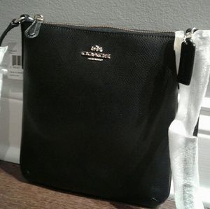 NWT Black Coach Crossbody Bag w/ Gold Details